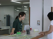 受付カウンターの模様