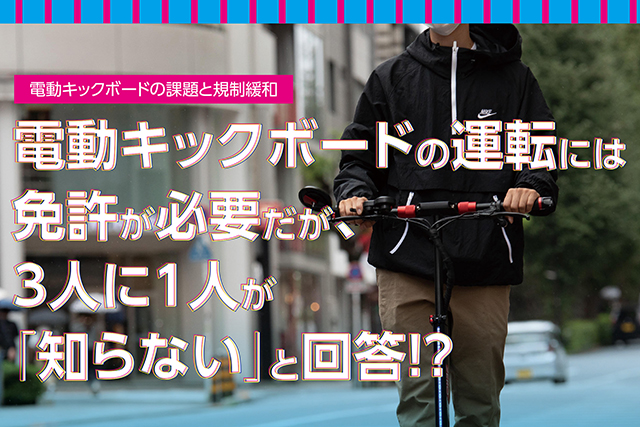 電動キックボードの運転には免許が必要だが、3人に1人が「知らない」と回答!?