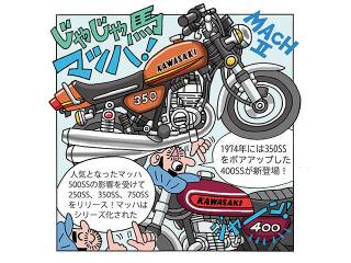 藤原かんいちのイラストでつづる400ccバイク30選「カワサキ 350SSマッハⅡ」