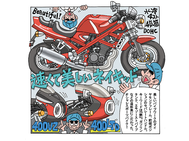 藤原かんいちのイラストでつづる400ccバイク30選「スズキ Bandit400」