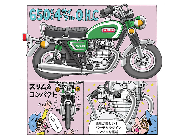 ビックバイク絵伝「XS-1」 イラストby藤原かんいち