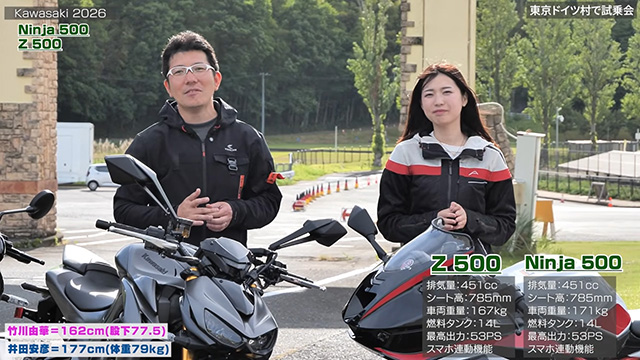 250ccの車体に500ccのエンジンを積む軽さから来るヒラヒラ感を楽しめる！