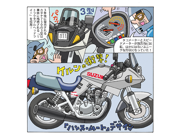 ビックバイク絵伝「GSX1100S KATANA」 イラストby藤原かんいち